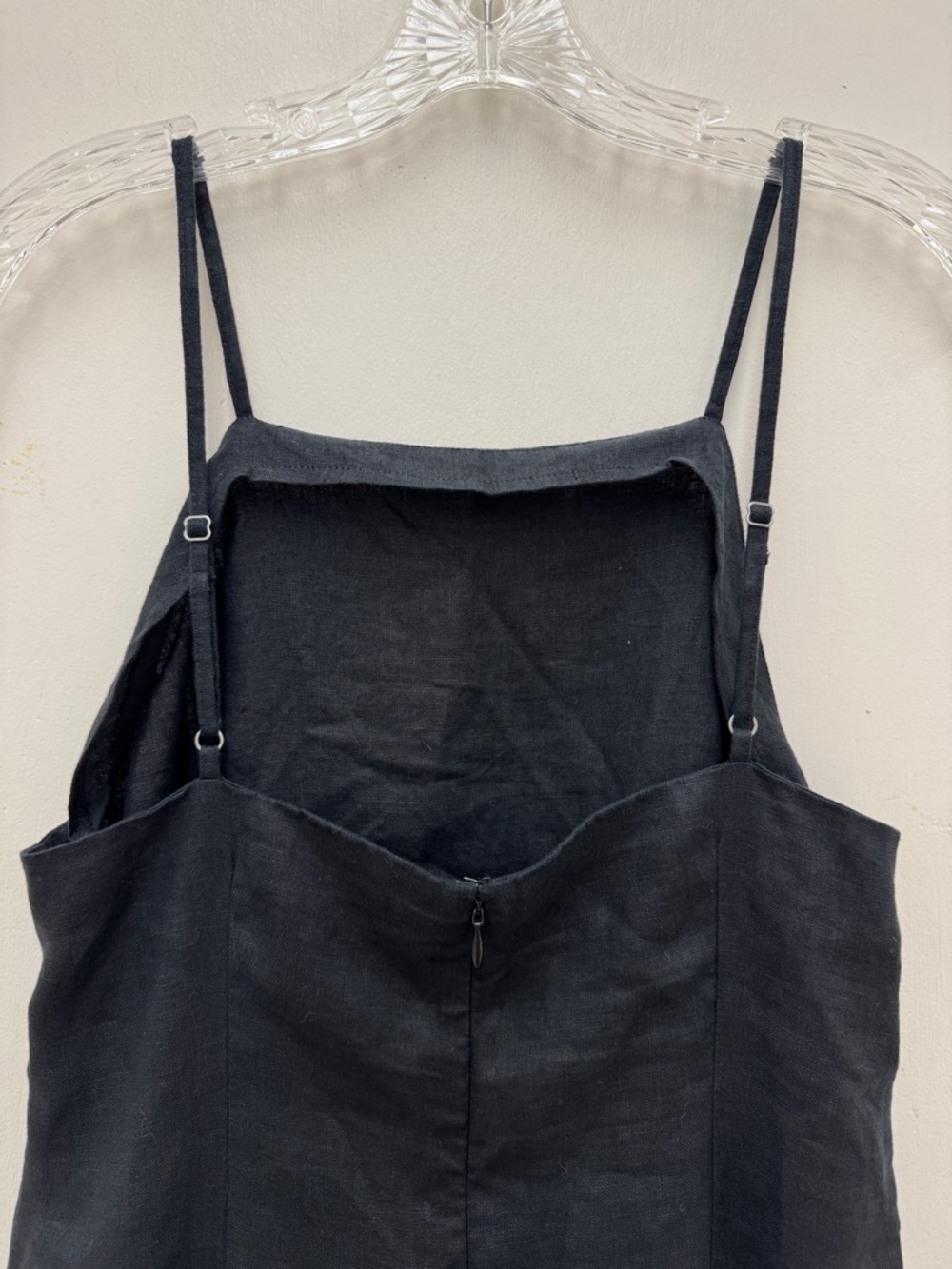 Madewell 100% Linen Women’s Goldie Black Midi Slip Dress Size 8 Classic - Picture 6 of 9